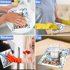 Winter Swedish Dishcloths for Kitchen, 6PCS Christmas Swedish Dish Cloths Gift Set, Vintage Reusable Washable Absorbent Dish Towel for Home Cleaning(7.8 X 7 Inches)