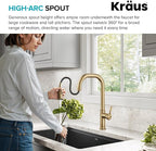 KRAUS Torak Pull Down Kitchen Faucet in Spot-Free Stainless Steel with 2 Function Sprayer, Pre-Attached Water Lines, and Mounting Hardware, KPF-2841SFS