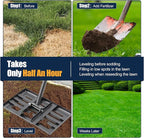 Professional Lawn Leveling Rake with 17x10in Heavy-Duty Stainless Steel Head & 60" Adjustable Handle - Grass Leveling Tool for Quick Soil Grading, Thatch Removal and Yard Maintenance