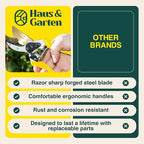 Haus & Garten ClassicPRO 8.5" Premium Titanium Bypass Garden Shears - Use as Pruners, Pruning Shears for Gardening, Hand Pruners, Handheld Garden Clippers Scissors Tool