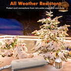 2 Pack of Outdoor IP44 Waterproof Connection Box by Restmo, Weatherproof Electrical Extension Cord Cover, Safety Seal Enclosure to Protect Holiday Lighting Decorations, Power Tools, Fountains, White