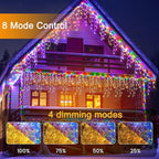 Christmas String Lights Outdoor - 49Ft/15M 640 LED 8 Modes with Remote Control and App Waterproof Christmas Lights for Patio Yard Garden Wedding Party-Warm White to Multicolor