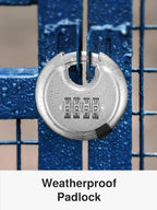 Puroma Combination Lock, Stainless Steel Disc Padlock with Hardened Steel Shackle, Keyless Heavy Duty Combo Lock for Outdoor Sheds Fence, Gate Hasps, Storage Unit, School Gym Locker (1 Pack, ‎Silver)