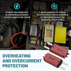 NuIth Manual Reset 10A Mini Fuse Circuit Breakers, E73 Low Profile ATM Circuit Breaker Blade Fuse DC 28V Resettable Standard Blade Fuses for Car Truck RV Marine (2PCS-10A)