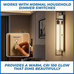 OHLECTRIC 40W T8 Clear Light Bulb (2-Pack) E26 Base, 120V, 2700K Warm White, Fully Dimmable, 190 Lumens, 2000 Hours - 11" Long