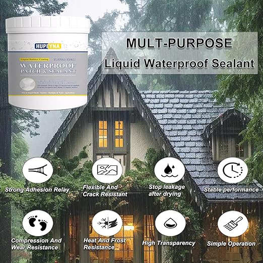 Liquid Waterproof Sealant, Hupeyna Invisible Water Proof Agent Transparent Repairing Leak Waterproof Adhesive, Indoor & Outdoor Waterproof Coating 35oz