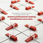 901 Pcs Tile Leveling System with 1/16" (1.5mm) Tile Spacers, Tile Wedges and Tile Leveling Clips - Saves Time for Perfect and Precise DIY Installation of Ceramic Tiles - With Leveler Tool (Pliers)