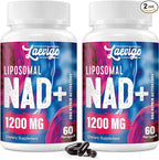 1200mg Liposomal NAD+ Supplement, Ultra Purity Actual NAD Supplement, Enhanced Absorption, Boosting NAD+, Age Defense, Energy, Metabolic Repair, Optimal NAD Supplement, 120 Softgels