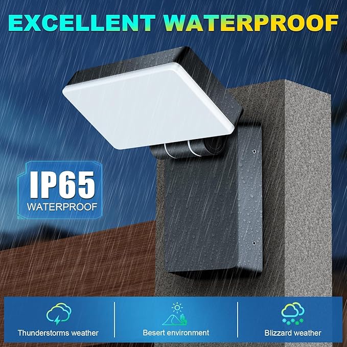 ledmo Modern LED Wall Light, 40W 3000LM 5000K Outdoor Wallpack with 360° Rotate and 180° Fold Head Sconce Exterior Flood Lights Switch Control IP65 Waterproof for Safety Wall Mount Lighting