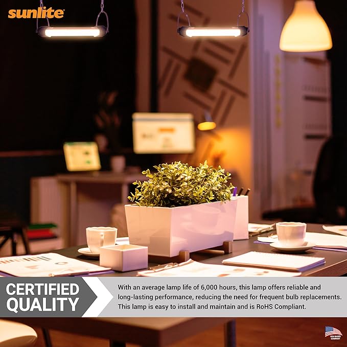 Sunlite 6-Inch F4T5/WW T5 Linear Fluorescent Lamp, 4 Watts, 140 Lumens, 2700K Soft White, Miniature G5 Bi-Pin Base, ROHS Compliant, High Performance Straight Tube, 10 Pack