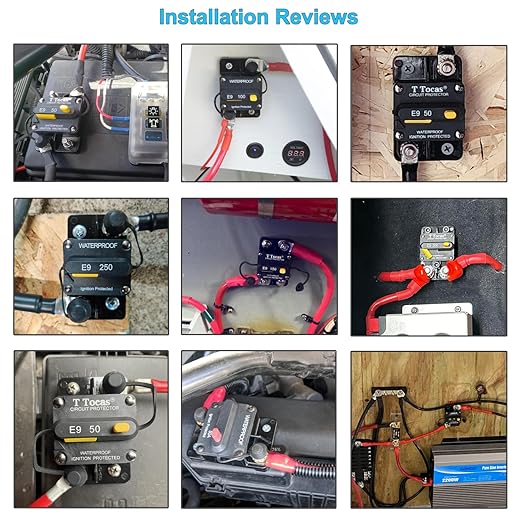 E9 60 Amp Circuit Breaker with Manual Reset | Waterproof IP67 Protection | UL Certified | 12V - 72V DC 60A Switchable