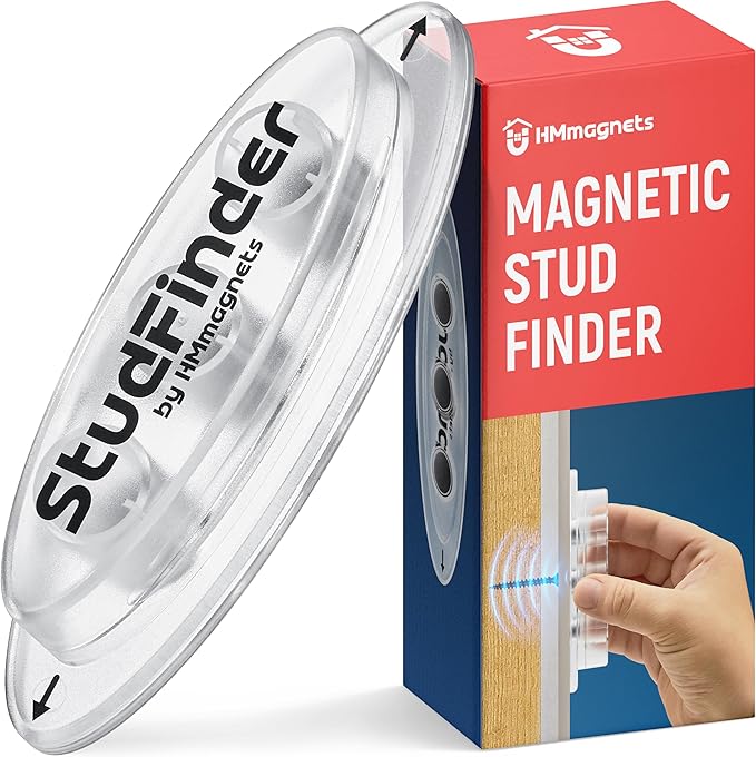 Powerful Magnetic Stud Finder (Upgraded Version) Reinforced with 3 Neodymium Magnets - Durable, No-Battery Stud Detector Tool – Deep Detection of Wood & Metal Studs in Drywall (Not for Plaster Walls)