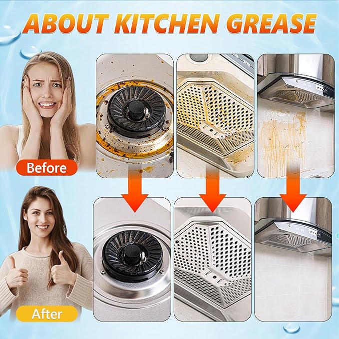 Heavy Duty Degreaserr, 2025 New Kitchen Cleaner, Multipurpose Oil Stain Remover, Strong Grill Cleaner for Restaurant, Multipurpose Cleaner Spray for Countertops, Ovens