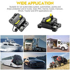 60 Amp Circuit Breaker, Huazu Inline Fuse Inverter with Manual Reset for Car Audio RV ATV Marine Boat Truck Trolling Motors 12V- 48V DC Water Proof (Surface Mount-60A)