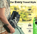 One Hand Wash Bag and Plunger Set - Off Grid Washing Machine Non Electric for Camping Travel | Eco Friendly Portable Manual Clothes