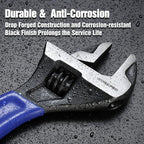 WORKPRO 6-Inch Adjustable Wrench, Wide Jaw Cr-V Steel Black Oxide Finish, for Medium-Size Bolts (M6–M16), Metric & SAE Scales, for Home, Garage, DIY & Workshop Use