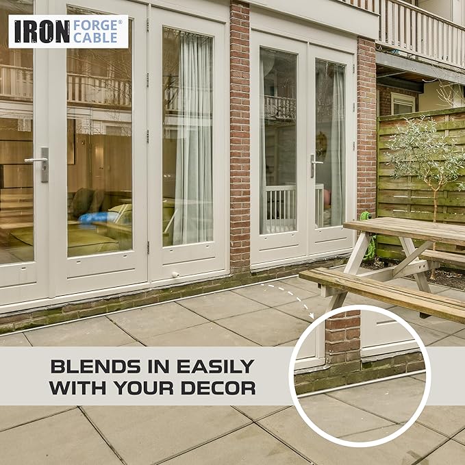 Iron Forge Cable Weatherproof 6 Ft Outdoor Extension Cord - 16/3 SJTW Heavy Duty Beige Extension Cord 3 Prong - 13 Amp Exterior Power Cable