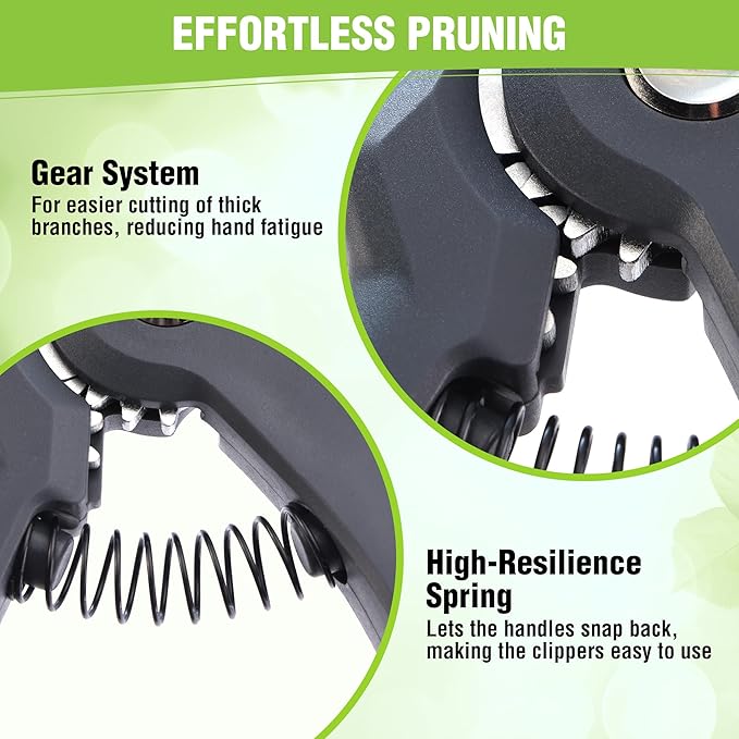 WORKPRO 8.5" Anvil Pruning Shear, Heavy Duty Garden Scissors & Clippers with Labor-Saving Design, Handheld Gardening Shears with Ergonomic Handle for Thick Branch Trimming