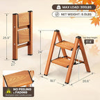 GameGem 2 Step Ladder, Folding Step Stool with Anti-Slip Wide Pedal, Aluminum Material Lightweight Yet Sturdy, 300 Lbs Load, Cute Modern Apperance for Indoor Household Spaces