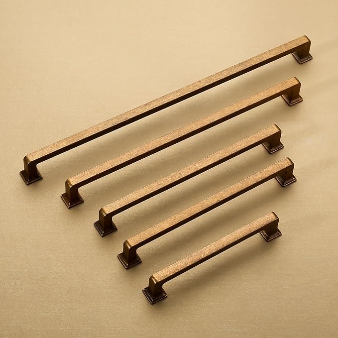 10 Pack Antique Brass Cabinet Pulls 6.25 Inch Kitchen Cabinet Handles Vintage Drawer Pulls Kitchen Handles for Cabinets Retro Dresser Pulls Drawer Handle