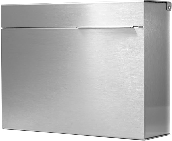 Vsons Modern Design Mailbox, Wall-Mount Mailbox Vsons Design Mitch SE (Brushed Stainless Steel with Engraved Numbers)