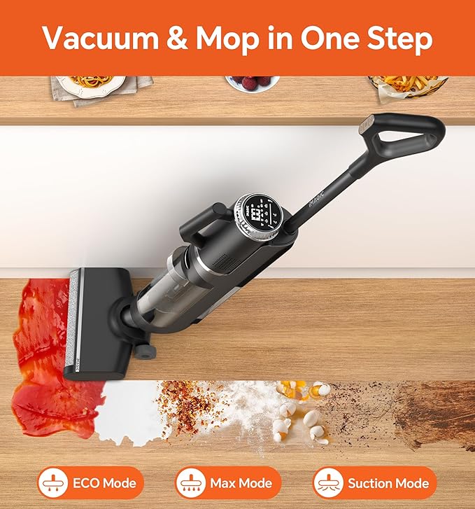 IMAGIC M3 Combo Wet Dry Vacuum Cleaner, 4-in-1 Cordless Vacuum Mop Combo for Multi-Surface, Lightweight & Handheld Vacuum Mop All in One with Edge Cleaning, Self-Cleaning & Hot Air Drying, Grey
