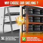 Set of 4 71"H Garage Shelving-5 Tier Garage Storage Shelves,Adjustable Heavy Duty Metal Shelving Unit and Storage Large Rack,Utility Steel Shelf For Warehouse Industrial Pantry Basement 71"x32"x14"