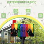 Rainbow Gay Pride Magnetic Mailbox Covers Standard Size 21 x 18 Inch Black Cat Love Always Wins Mailbox Post Cover LGBTQ Letter Box Wraps Waterproof Garden Yard Home Decor for Outside