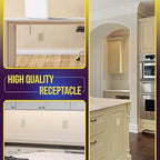 ENERLITES Decorator Receptacle Outlet, Tamper-Resistant, Gloss Finish, Residential Grade, 3-Wire, Self-Grounding, 2-Pole, 15A 125V, UL Listed, 61501-TR-I-10PCS, Ivory (10 Pack)