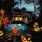 Halloween Pumpkin Magnetic Mailbox Cover Large Size 25.5 x 21 Van Gogh's Starry Night Mailbox Wraps Cover Oil Painting Decorations Post Box Cover for Garden Yard Outdoor Decor