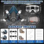 Respirator Mask with Filters and Goggles, Chemical Respirators Gas Mask for Paint, Epoxy Resin Respirator