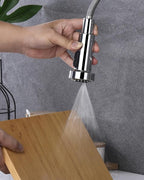 J-HVA Pull Down Kitchen Faucet Sprayer Head Replacement Part with 15 Connectors, 3 Function Pull Out Sink Sprayer Replacement Nozzle, Kitchen Faucet Head Hose Spray Tap Spout, Chrome