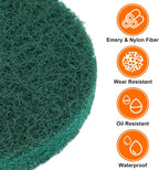 HARFINGTON 4pcs Scrubber Scouring Pads 180 400 800 1200 Grits 2 Inch Drill Power Brush Hoop and Loop Surface Conditioning Disc Drill Scuffing Disc Scrub Pads for Kitchen Cleaning, 4 Colors