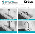 KRAUS Oletto Single Handle Pull Down Kitchen Faucet with QuickDock Top Mount Installation Assembly in Spot Free Antique Champagne Bronze, KPF-2620SFACB