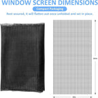 48"x102" Window Screen Mesh, Fiberglass Window Screen, Screen Door Mesh, Windows Screens and Screen Door Replacement, Patio Screen Mesh- Black