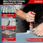 MAXPOWER Sheet Metal Hand Seamer, 3-inch and 6-inch Straight Jaw Sheet Metal Bender Tools with Ergonomic Handle, 2-Pack Metal Bending Tools