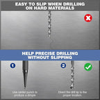 WORKPRO 4-Piece Nail Punch and Center Punch Set, Hardened Cr-V Steel with Knurled Grip,1/32", 1/16", 3/32" Nail Setter & 1/32" Center Punch Tool