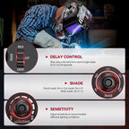 ARCCAPTAIN Large Viewing Screen 3.93"X3.66" Welding Helmet, True Color 1/1/1/1 Solar Power Auto Darkening Welding Hood with 4 Arc Sensor, Wide Shade 4/5-9/9-13 for TIG MIG ARC, Brambles