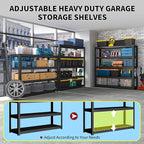 Shelving Units and Storage, 3000LBS Garage Storage Shelves, 5 Tier Shelving Unit, Steel Industrial Shelving, Adjustable Standing Shelf for Garage, Pantry, Closet 72" H x 36" W x 16" D, Black
