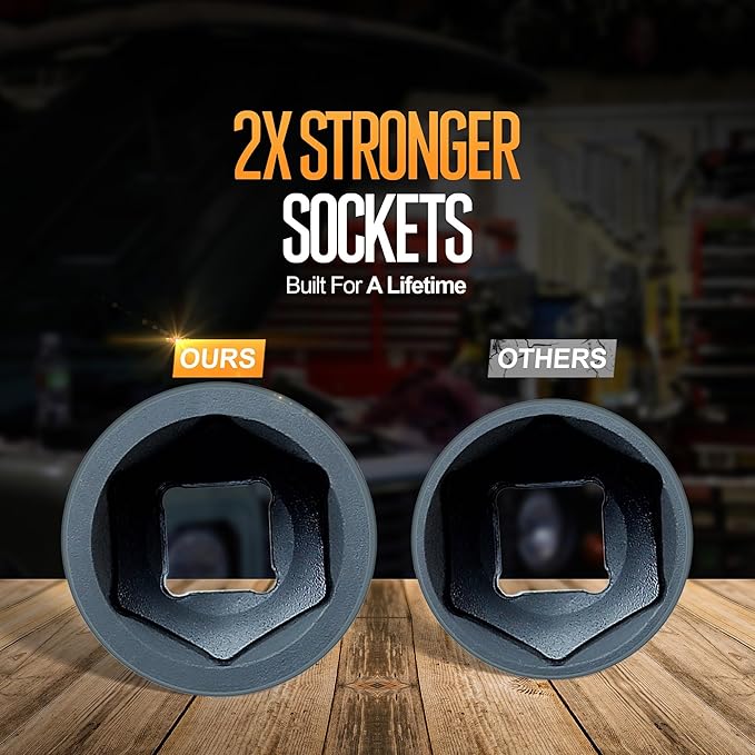 TIGHTSPOT 3/8" Drive 71pc Impact Socket Master Set Inch Metric 1/4"-3/4" 6-19mm CR-V CR-MO Universal Joint Deep Standard Sockets 90-Tooth Ratchet Extensions Heavy Duty Mechanic Tool Kit