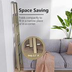 GameGem 5 Step Ladder for 10 Feet High Ceiling, Lightweight Aluminum Folding Step Stool with Convenient Handgrip, Stepladders with Anti-Slip and Wide Pedal for Home Use Space Saving - Gold