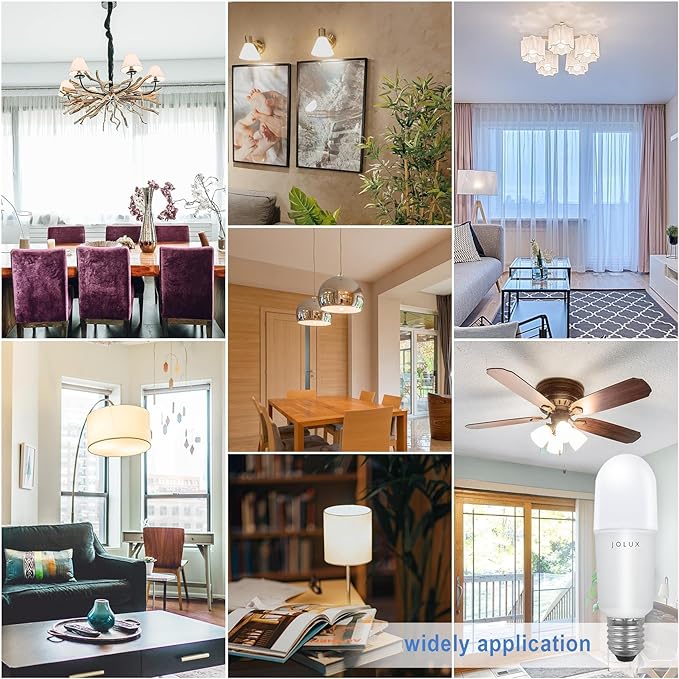 Jolux LED Stick Light Bulbs Dimmable,led Bulbs 100 watt Equivalent,2700K(Soft White) led Enclosed Fixture Rated, 14 Watt 1500 Lumen,Standard Medium Screw Base,E26 led Bulb Narrow,6 Pack……