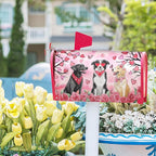 Kawani Valentine's Day Magnetic Mailbox Covers - Pink Rose Heart & Dog Designs, Standard Size 21x18 Inch, Perfect for Anniversary, Wedding, Garden & Yard Decor
