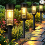 LETMY Solar Pathway Lights Outdoor, 6 Pack Solar Lights Outdoor Waterproof IP65, Bright Landscape Path Light Outdoo for Yard Walkway Lawn Drivewa Garden Decor, 3000K