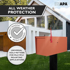 Ilyapa Modern Mailbox for Outside Post Mount - Terracotta Heavy Duty Powder Coated Metal Mailbox, Waterproof Letter Box for Parcels