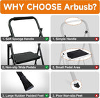 3 Step Ladder, Protable Steel Folding Stool with Wide Anti-Slip Pedal, 500lbs Sturdy Steel Ladder, Black