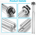 CozyCabin 2Pcs Water Heater Element, 4500W 240V, Screw-in Type, Foldback Type, 02582 Water Heater Heating Elements, Fits most models of Electric Hot Water Heater