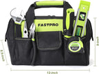 FASTPRO 215-Piece Home Repairing Tool Set with 12-Inch Wide Mouth Open Storage Bag, Household Hand Tool Kit, Green