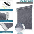 SmartWings Motorized Smart Blinds with Remote, Custom Automatic 100% Blackout Roller Shade Compatible with Alexa/Homekit/Google, Electric Smart Blinds for Indoor Windows, Eclipse Charcoal