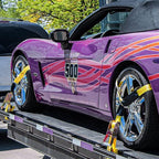 Adjustable Vehicle Tie Down Kit with Flat Hook Heavy Duty-Break Strength 10,000 lbs-Working Load 3333 lbs-2" x 10' Lasso Ratchet Straps for Car, Truck, UTV(Classic Yellow)